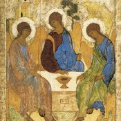 https://it.wikipedia.org/wiki/Trinit%C3%A0_(Andrej_Rubl%C3%ABv)#/media/File:Angelsatmamre-trinity-rublev-1410.jpg