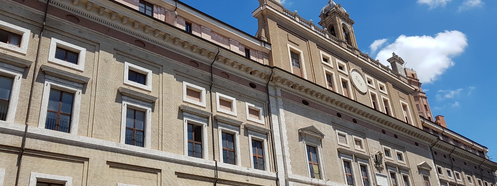 Facade of the Roman College building, adjacent to the church of Saint Ignatius in Rome