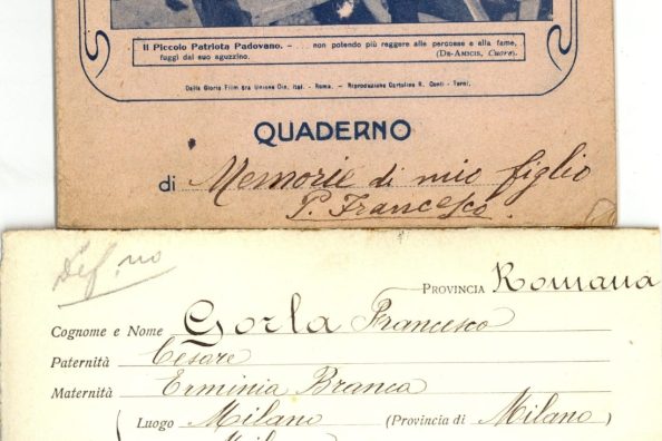 Quaderno della madre di un gesuita contenente memorie sulla vita del figlio, e dettaglio della scheda biografica del gesuita - Archivio Storico - Gesuiti, Provincia Euro-Mediterranea