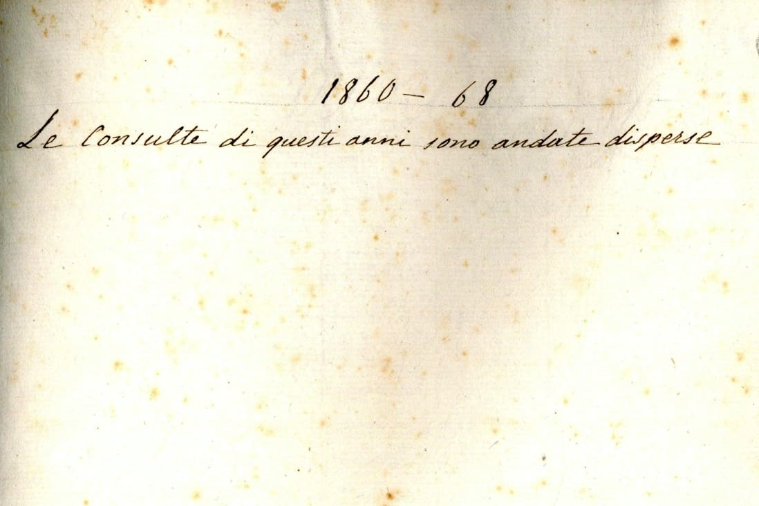 Nota sulle lacune nelle consulte della Provincia Napoletana 1861-1868 - Archivio Storico - Gesuiti, Provincia Euro-Mediterranea