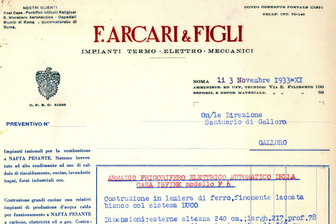 Preventivo di un fornitore per la casa di Galloro - Archivio Storico - Gesuiti, Provincia Euro-Mediterranea