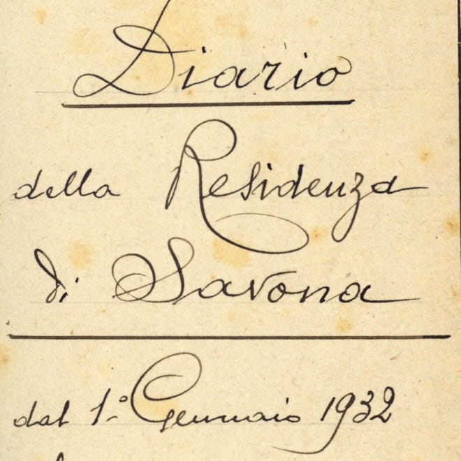 Copertina del diario della residenza di Savona, 1932 - Archivio Storico - Gesuiti, Provincia Euro-Mediterranea